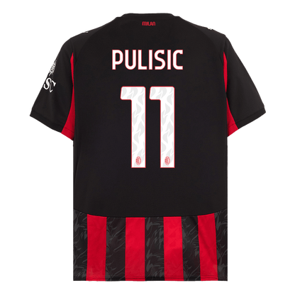 Calidad Premium Camiseta PULISIC #11 AC Milan 2025/26 Primera Equipación -Versión Hincha