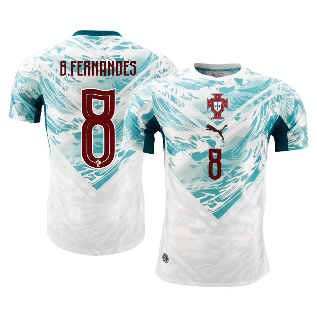 Camiseta Auténtica B.FERNANDES #8 Portugal 2026 Segunda Equipación Copa del Mundo -Versión Jugador