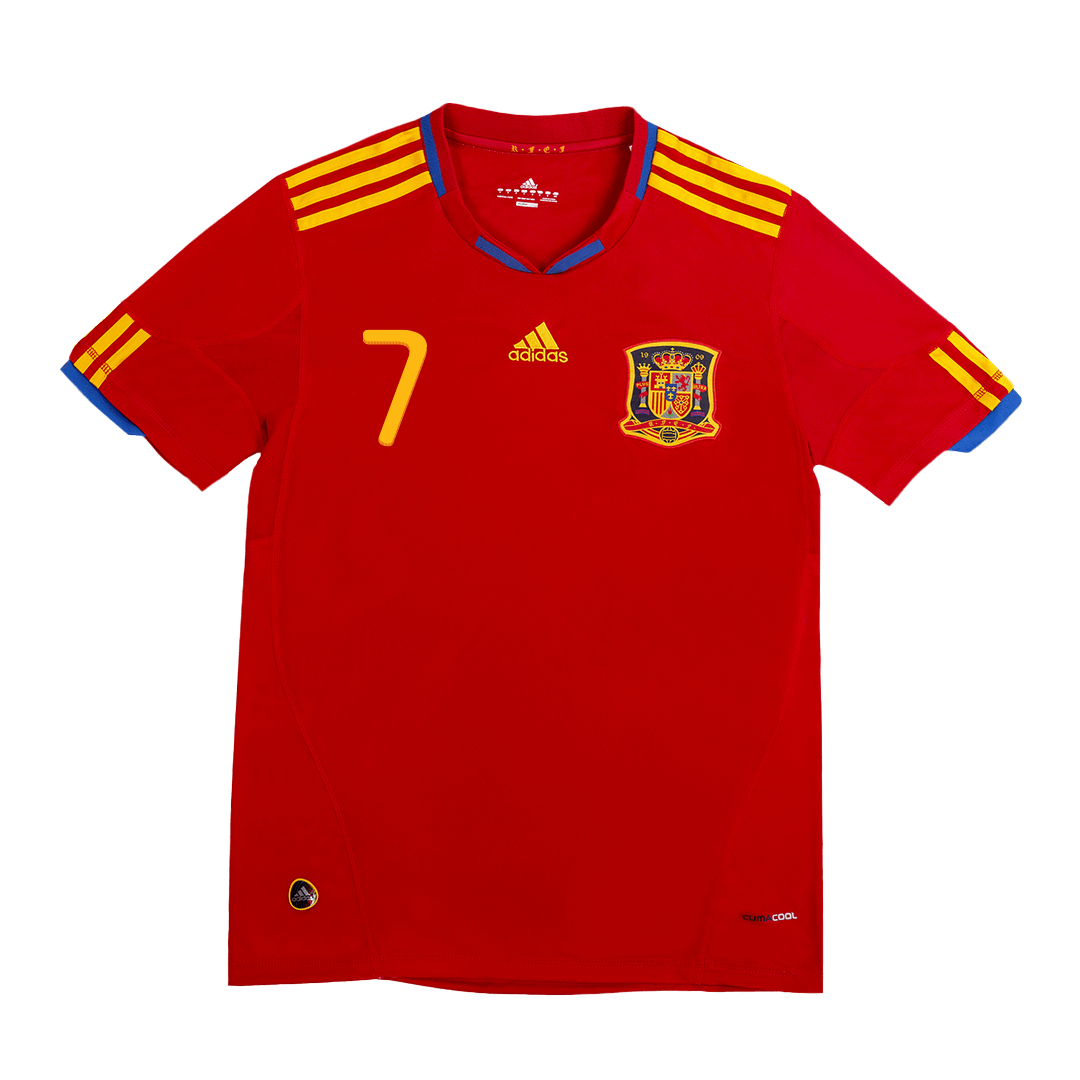 Retro 2010 DAVID VILLA #7 Spain Primera Equipación Copa del Mundo