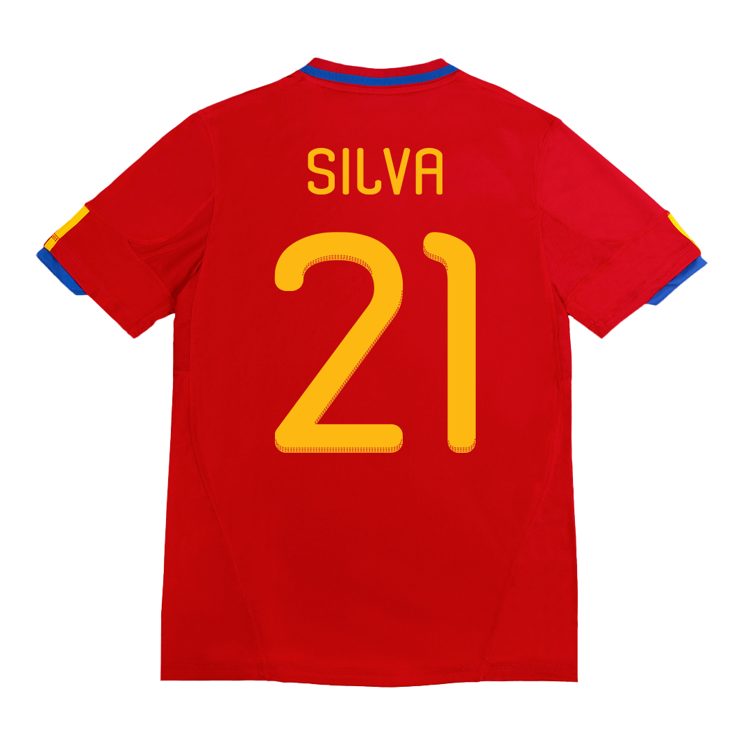 Retro 2010 SILVA #21 Spain Primera Equipación Copa del Mundo