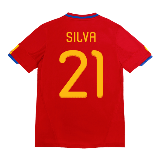 Retro 2010 SILVA #21 Spain Primera Equipación Copa del Mundo