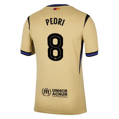 UCL Camiseta PEDRI #8 Barcelona 2025/26 Segunda Equipación-Versión Hincha
