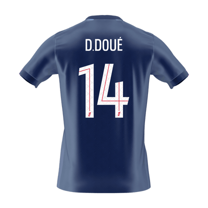 Calidad Premium Camiseta D.DOUÉ #14 PSG 2025/26 Primera Equipación -Versión Hincha