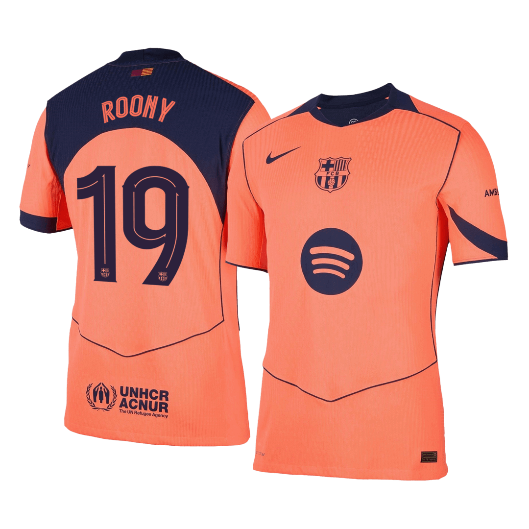 UCL Camiseta Auténtica ROONY #19 Barcelona 2025/26 Tercera Equipación -Versión Jugador-Camisetas Pasion Shop