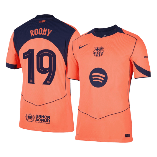 UCL Camiseta Auténtica ROONY #19 Barcelona 2025/26 Tercera Equipación -Versión Jugador-Camisetas Pasion Shop