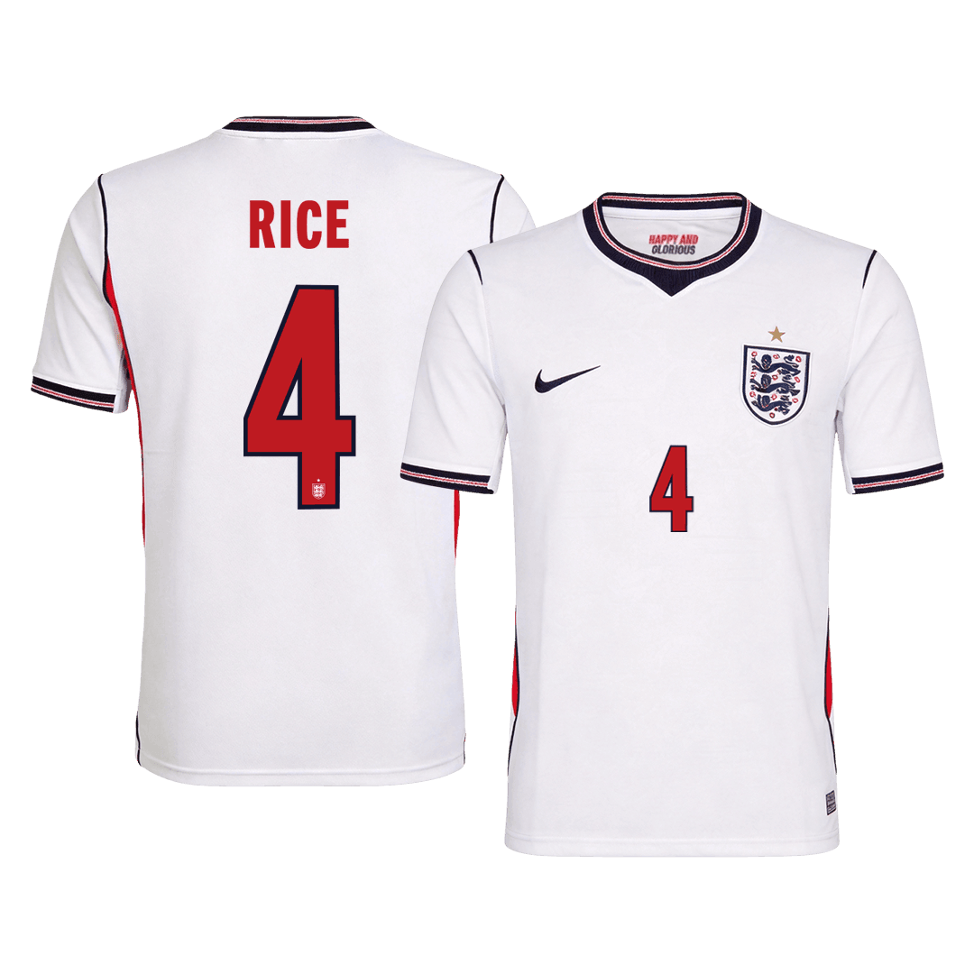 Camiseta RICE #4 England 2026 Primera Equipación Copa del Mundo - Versión Hincha
