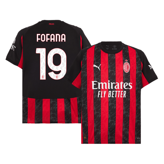 Calidad Premium Camiseta FOFANA #19 AC Milan 2025/26 Primera Equipación -Versión Hincha