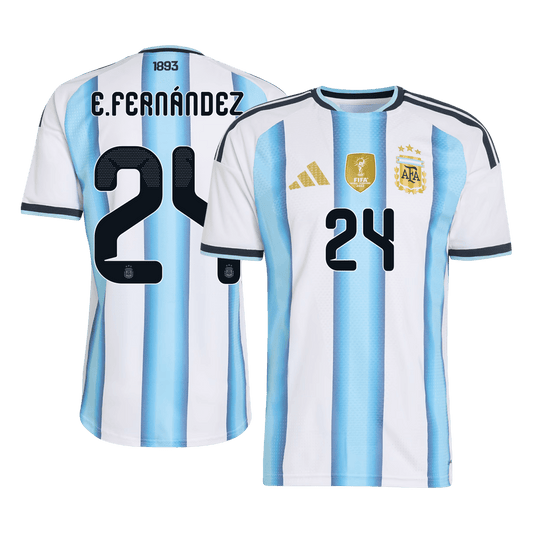 Camiseta Auténtica E. FERNÁNDEZ #24 Argentina 2026 Primera Equipación Copa del Mundo -Versión Jugador