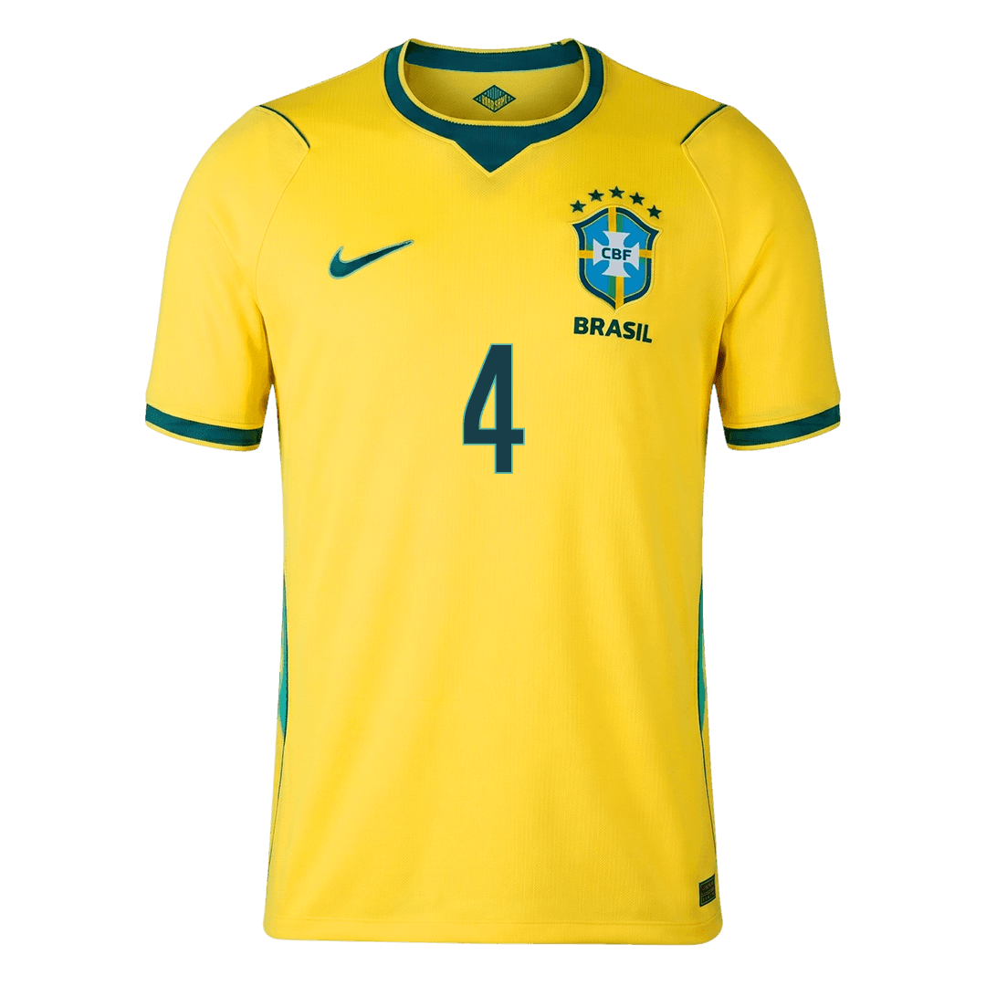 Camiseta MARQUINHOS #4 Brazil 2026 Primera Equipación Copa del Mundo - Versión Hincha