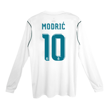 Camiseta Retro 2017/18 Modrić #10 Real Madrid Primera Equipación Manga Larga