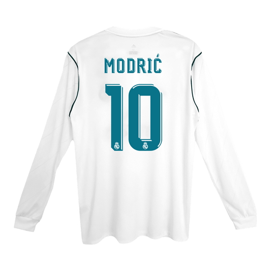 Camiseta Retro 2017/18 Modrić #10 Real Madrid Primera Equipación Manga Larga