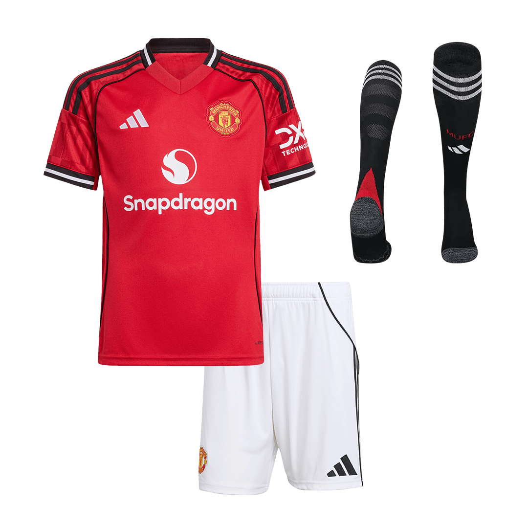 Conjunto Infantil Completo Manchester United 2025/26 Primera Equipación-Camisetas Pasion Shop