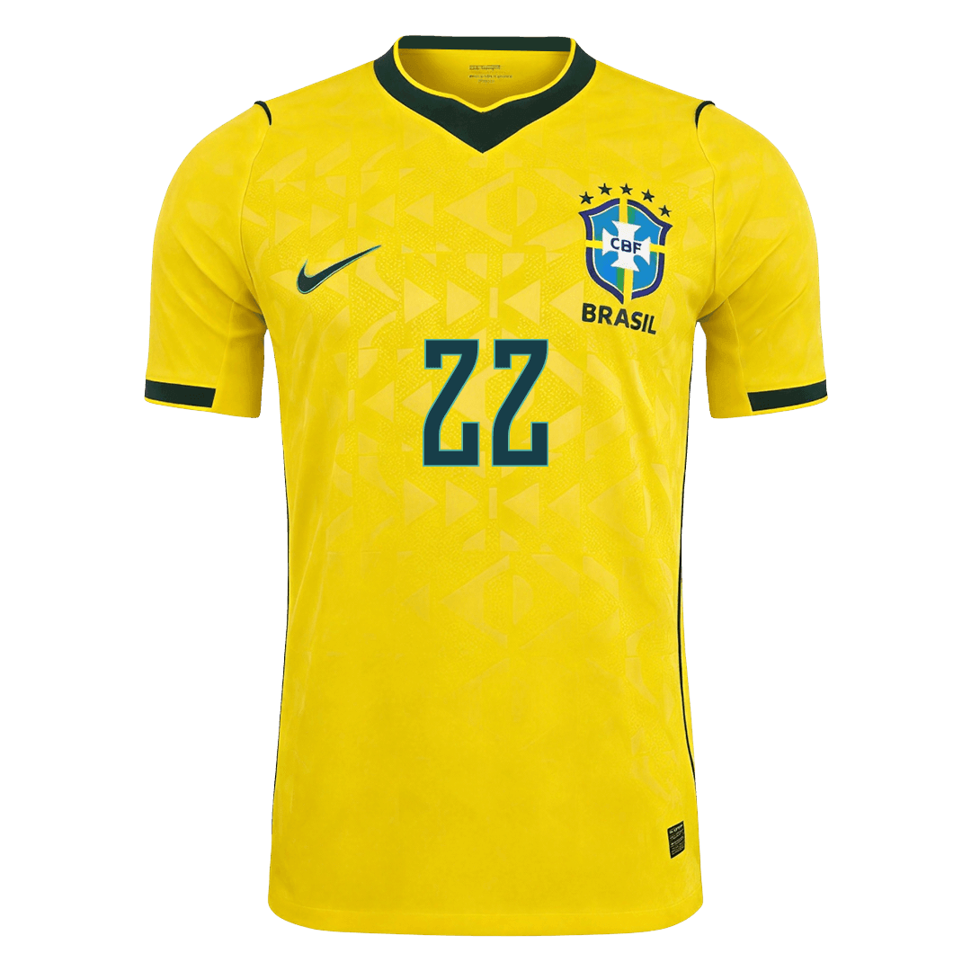 Camiseta Auténtica JOÃO PEDRO #22 Brazil 2026 Primera Equipación Copa del Mundo -Versión Jugador