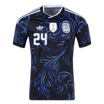 Camiseta E. FERNÁNDEZ #24 Argentina 2026 Segunda Equipación Copa del Mundo - Versión Hincha