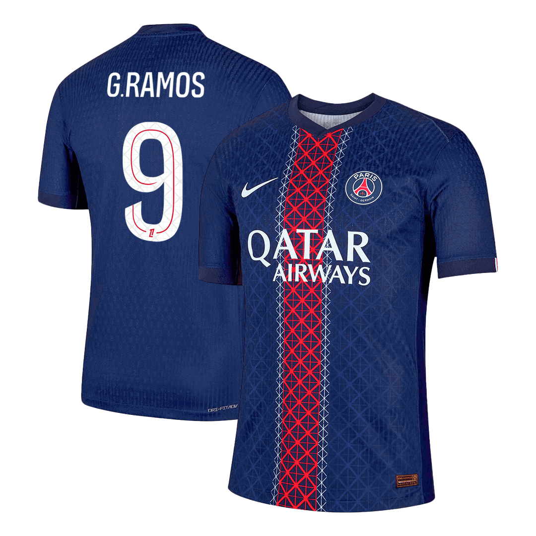Camiseta Auténtica G.RAMOS #9 PSG 2025/26 Primera Equipación -Versión Jugador