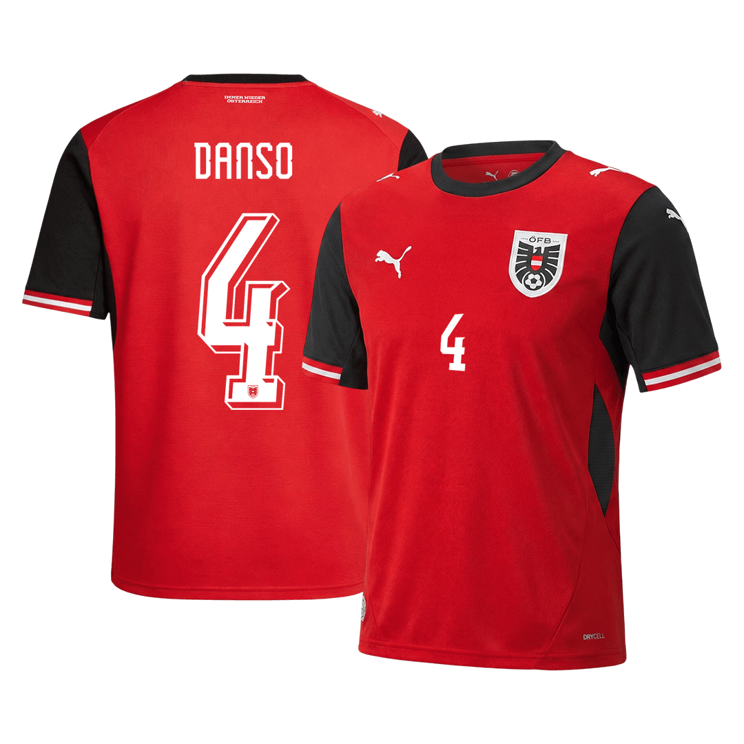 Camiseta DANSO #4 Austria 2026 Primera Equipación Copa del Mundo - Versión Hincha