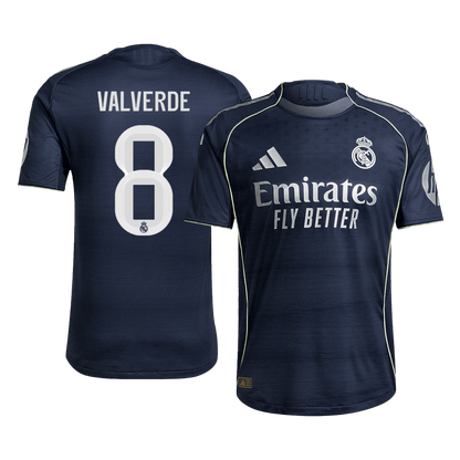 Camiseta Auténtica VALVERDE #8 Real Madrid 2025/26 Segunda Equipación-Versión Jugador