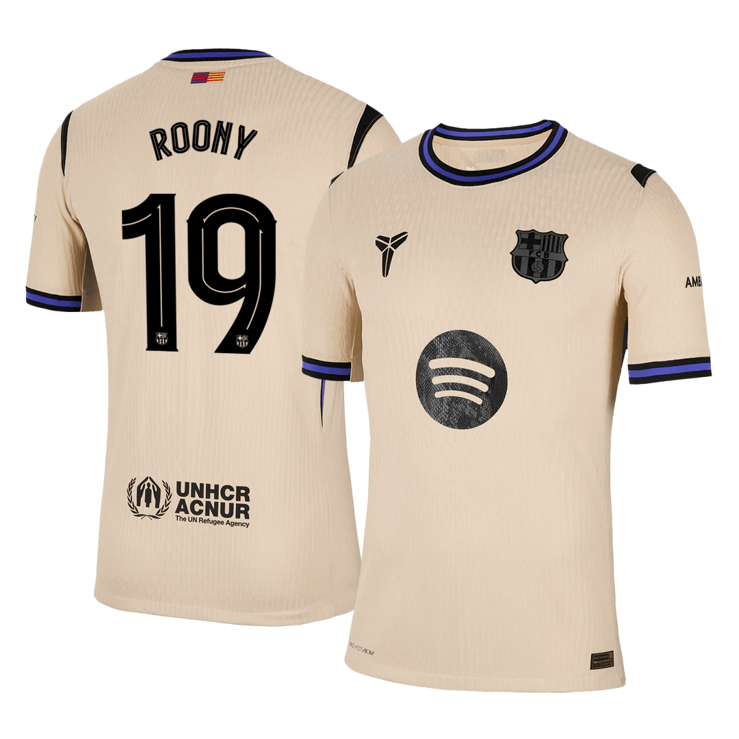 UCL Camiseta Auténtica ROONY #19 Barcelona 2025/26 Segunda Equipación -Versión Jugador