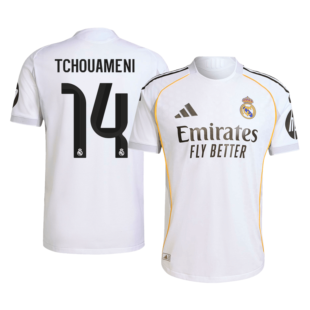 Camiseta Auténtica TCHOUAMENI #14 Real Madrid 2025/26 Primera Equipación -Versión Jugador