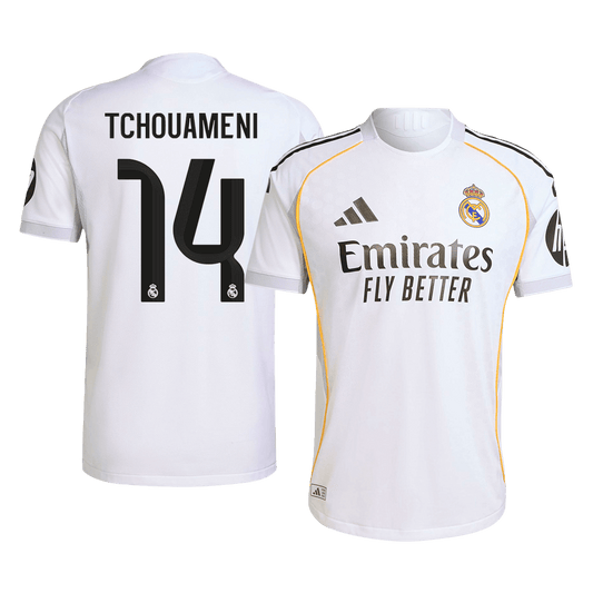 Camiseta Auténtica TCHOUAMENI #14 Real Madrid 2025/26 Primera Equipación -Versión Jugador