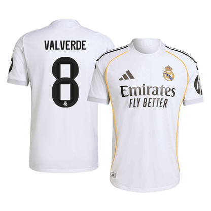 Camiseta Auténtica VALVERDE #8 Real Madrid 2025/26 Primera Equipación-Versión Jugador