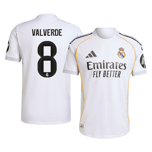 Camiseta Auténtica VALVERDE #8 Real Madrid 2025/26 Primera Equipación-Versión Jugador