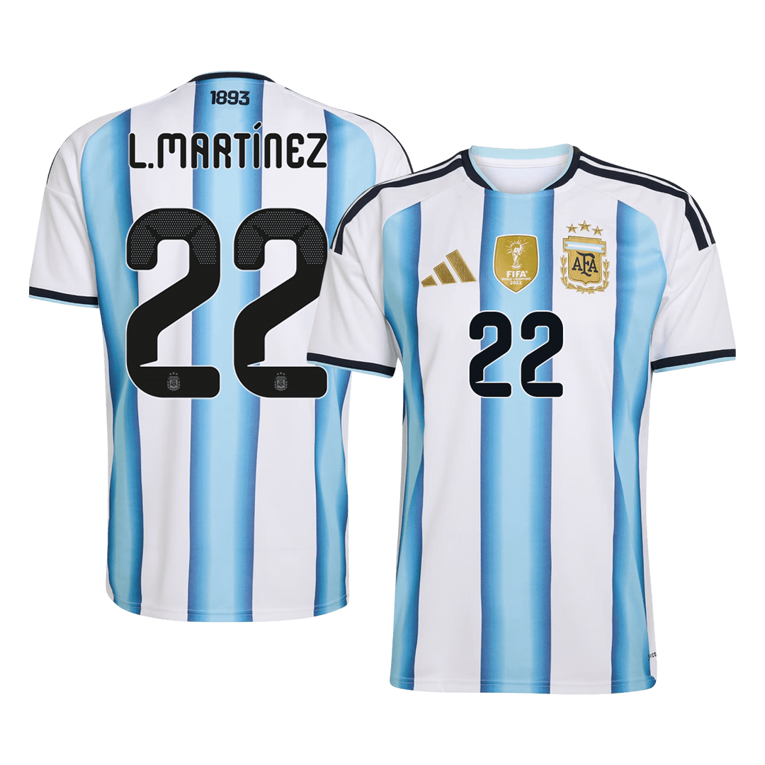 Camiseta L.MARTÍNEZ #22 Argentina 2026 Primera Equipación Copa del Mundo - Versión Hincha