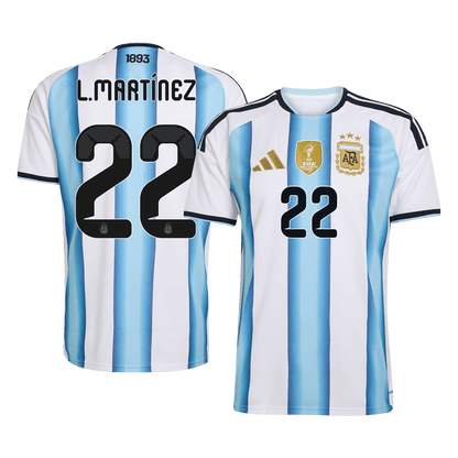 Camiseta L.MARTÍNEZ #22 Argentina 2026 Primera Equipación Copa del Mundo - Versión Hincha