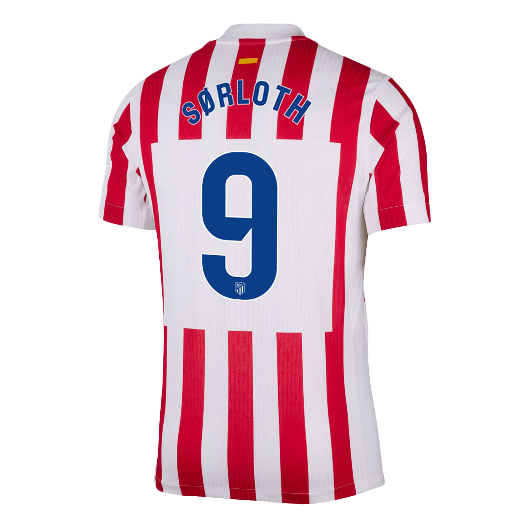 Camiseta Auténtica SØRLOTH #9 Atletico Madrid 2025/26 Primera Equipación -Versión Jugador