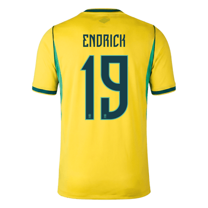 Camiseta ENDRICK #19 Brazil 2026 Primera Equipación Copa del Mundo - Versión Hincha