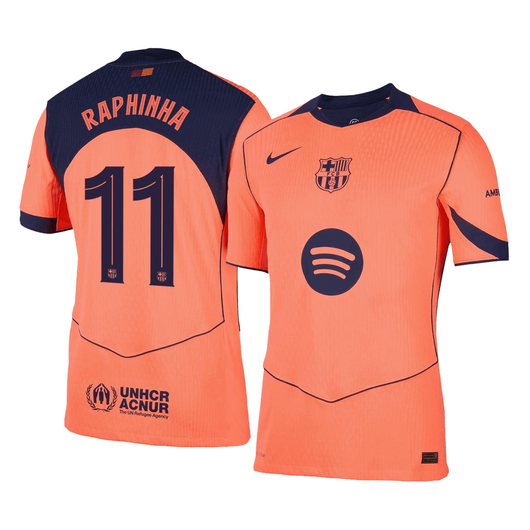 UCL Camiseta Auténtica RAPHINHA #11 Barcelona 2025/26 Tercera Equipación -Versión Jugador-Camisetas Pasion Shop