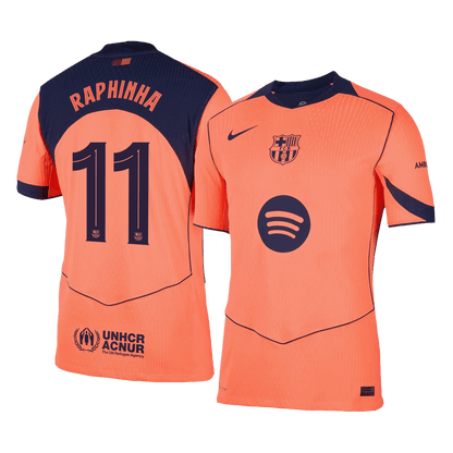 UCL Camiseta Auténtica RAPHINHA #11 Barcelona 2025/26 Tercera Equipación -Versión Jugador-Camisetas Pasion Shop