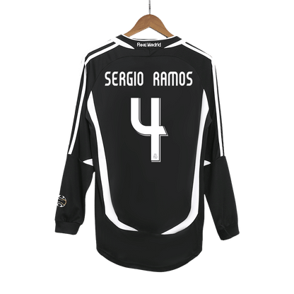 Retro 2006/07 SERGIO RAMOS #4 Real Madrid Segunda Equipación Manga Larga