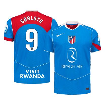 Camiseta Auténtica SØRLOTH #9 Atletico Madrid 2025/26 Tercera Equipación -Versión Jugador