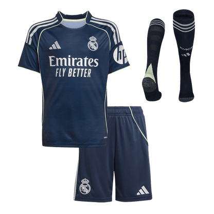 Conjunto Infantil Completo Real Madrid 2025/26 Segunda Equipación Kids-Camisetas Pasion Shop