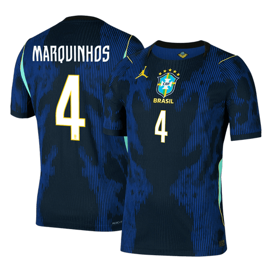 Camiseta Auténtica MARQUINHOS #4 Brazil 2026 Segunda Equipación Copa del Mundo -Versión Jugador