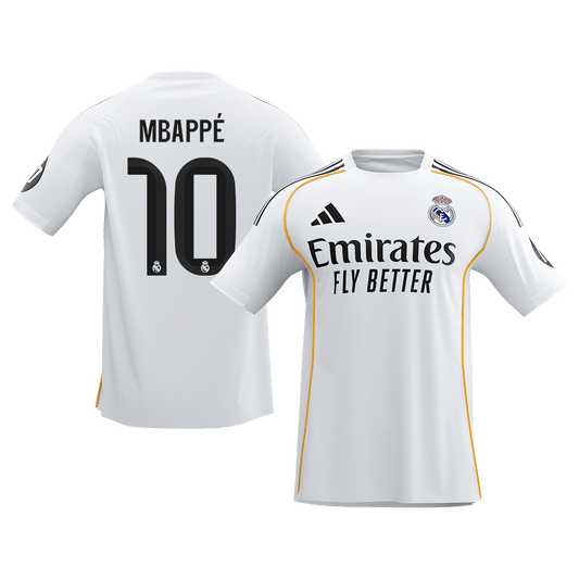 Calidad Premium Camiseta MBAPPÉ #10 Real Madrid 2025/26 Primera Equipación-Versión Hincha
