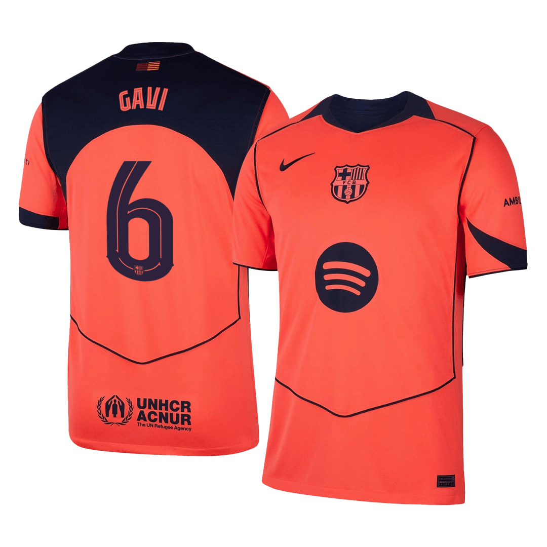 UCL Camiseta GAVI #6 Barcelona 2025/26 Tercera Equipación - Versión Hincha