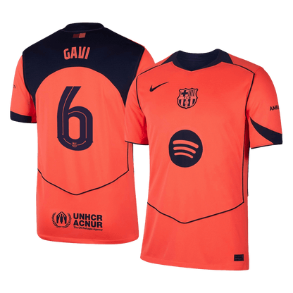 UCL Camiseta GAVI #6 Barcelona 2025/26 Tercera Equipación - Versión Hincha