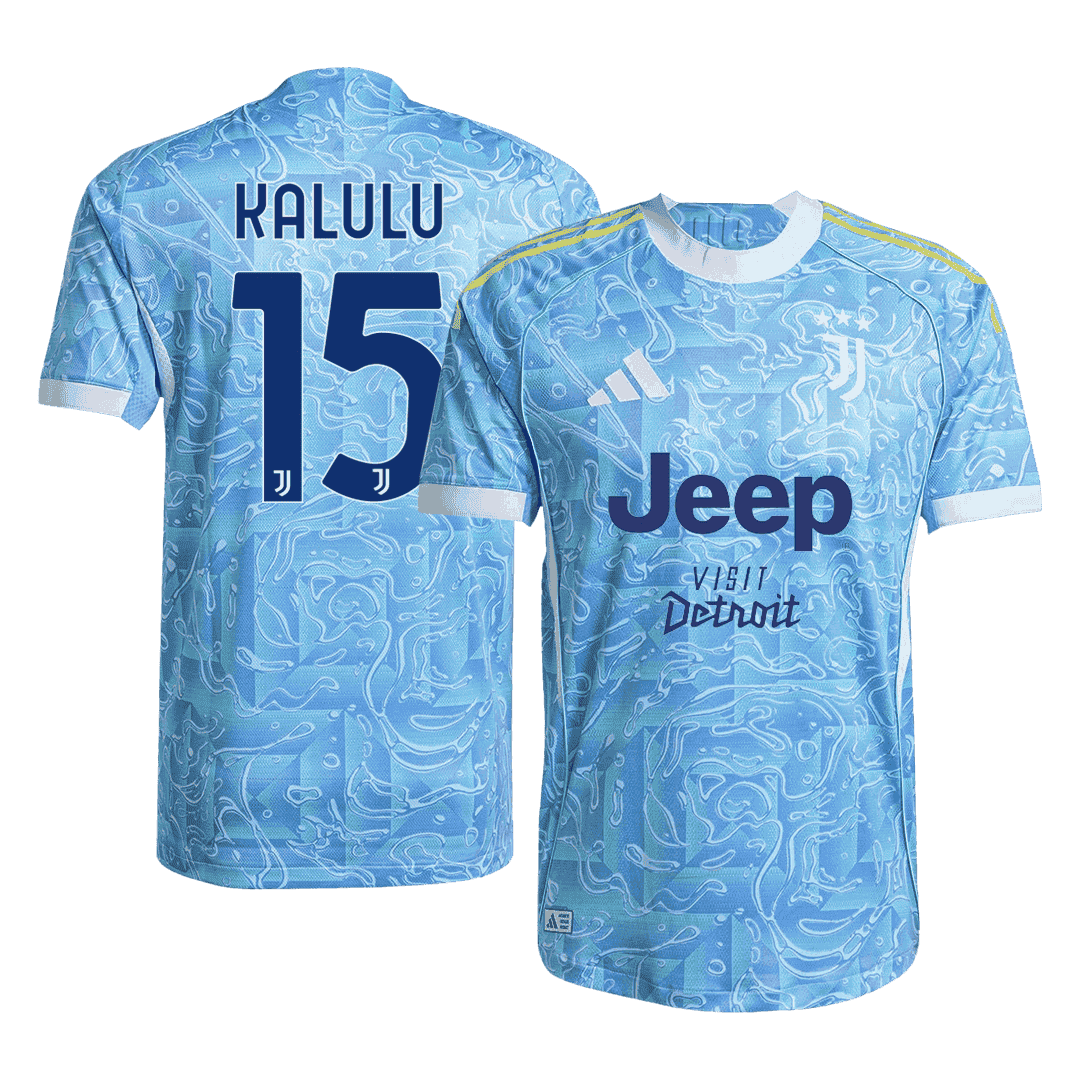 Camiseta Auténtica KALULU #15 Juventus 2025/26 Segunda Equipación -Versión Jugador
