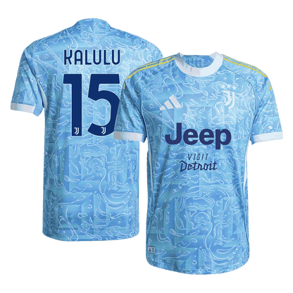 Camiseta Auténtica KALULU #15 Juventus 2025/26 Segunda Equipación -Versión Jugador