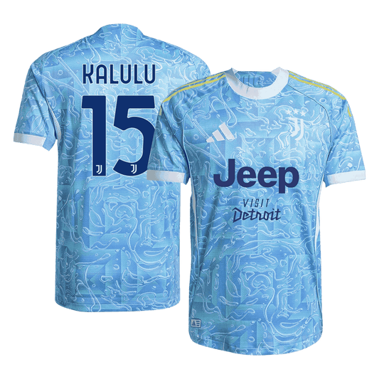 Camiseta Auténtica KALULU #15 Juventus 2025/26 Segunda Equipación -Versión Jugador
