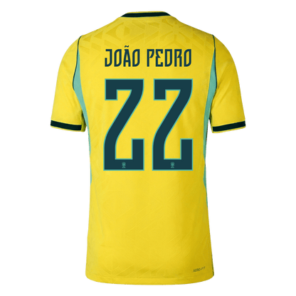 Camiseta Auténtica JOÃO PEDRO #22 Brazil 2026 Primera Equipación Copa del Mundo -Versión Jugador