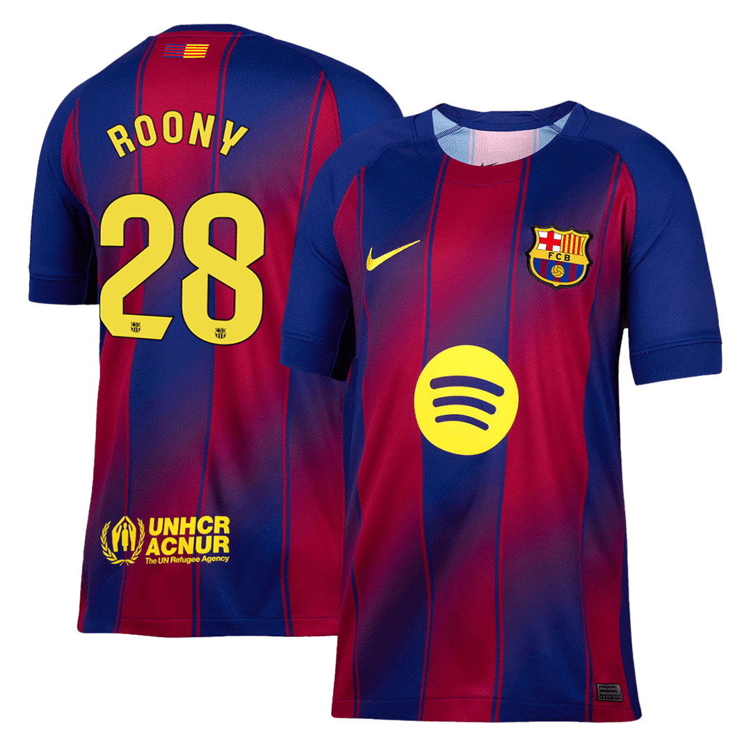 Calidad Premium Camiseta ROONY #28 Barcelona 2025/26 Primera Equipación -Versión Hincha