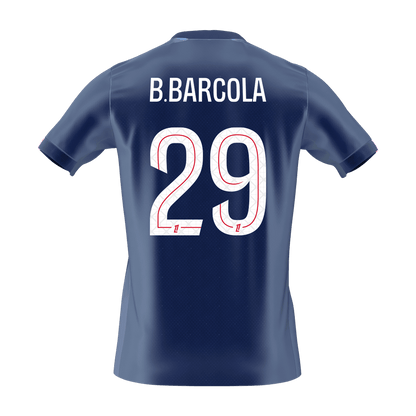 Calidad Premium Camiseta B.BARCOLA #29 PSG 2025/26 Primera Equipación-Versión Hincha