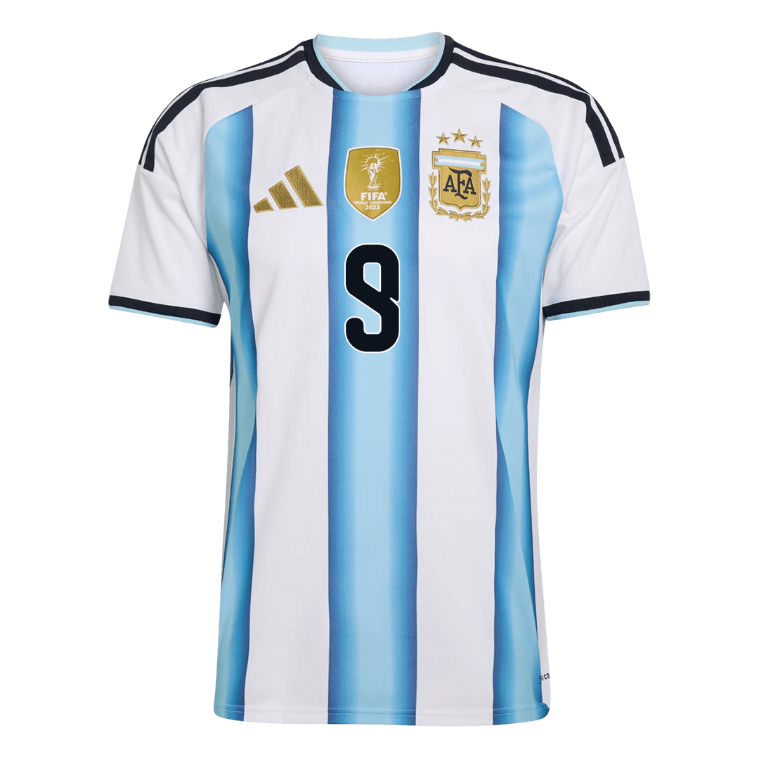Camiseta J.ÁLVAREZ #9 Argentina 2026 Primera Equipación Copa del Mundo - Versión Hincha