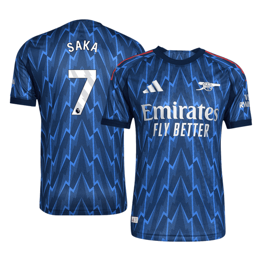 Camiseta Auténtica SAKA #7 Arsenal 2025/26 Segunda Equipación-Versión Jugador
