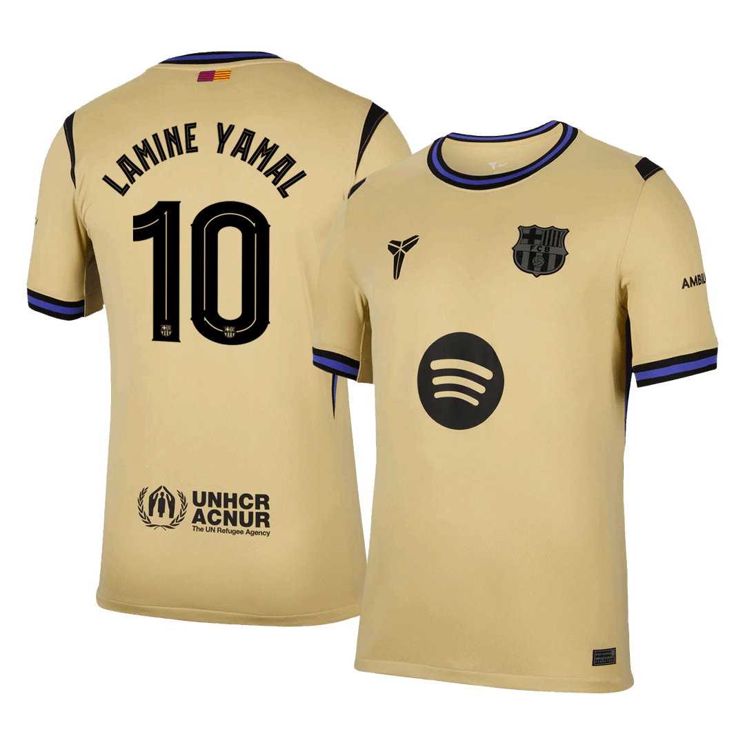 UCL Camiseta LAMINE YAMAL #10 Barcelona 2025/26 Segunda Equipación-Versión Hincha