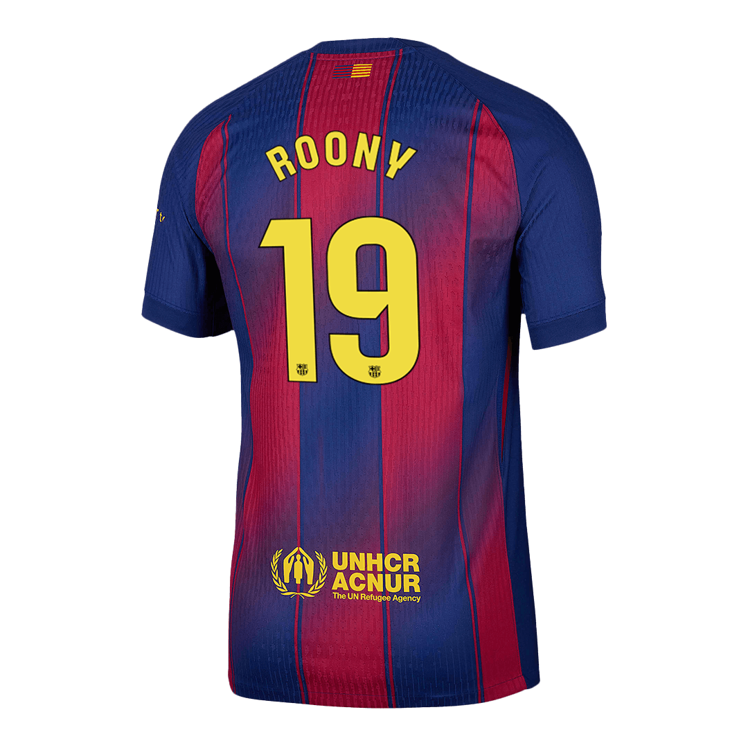 Camiseta Auténtica ROONY #19 Barcelona 2025/26 Primera Equipación-Versión Jugador-Camisetas Pasion Shop