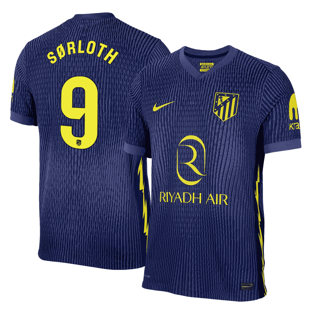 Camiseta Auténtica SØRLOTH #9 Atletico Madrid 2025/26 Segunda Equipación -Versión Jugador